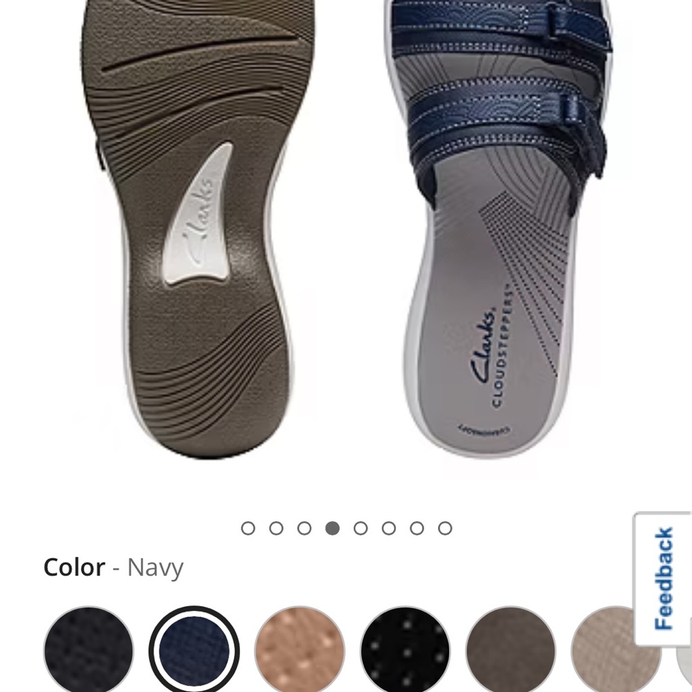 Clarks Cloudsteppers Navy Double-Strap Slide Sand… - image 2